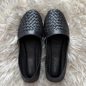 New! Adam Tucker Elegant Black Woven Loafers